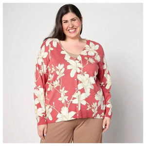 BEAUTIFUL by Lawrence Zarian Floral Print Cardigan Size XL